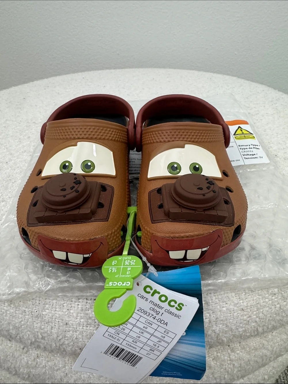 NWT CROCS Disney Cars Mater classic clog